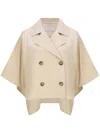 Peserico Double-breasted Cape In Neutrals