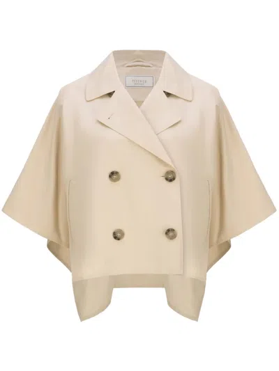 Peserico Double-breasted Jacket In Nude
