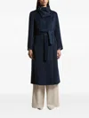 Peserico Double-breasted Coat In Blue