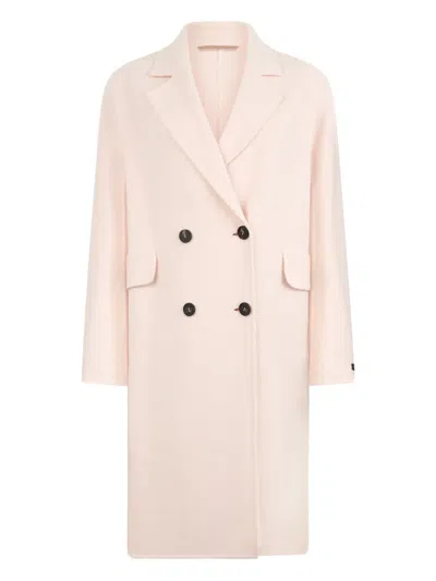 Peserico Double-breasted Coat In Neutral
