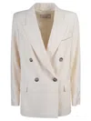 Peserico Double-breasted Beige Coat With Large Buttons