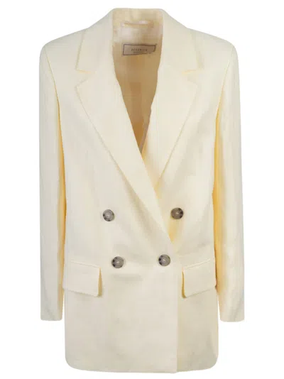Peserico Double-breasted Fitted Blazer In C
