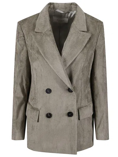 PESERICO DOUBLE-BREASTED FLUID CORDUROY BLAZER WITH NOTCHED LAPEL