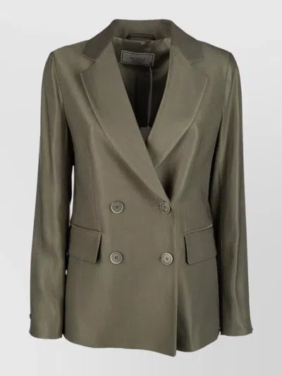 Peserico Double Breasted Jacket Gilet Notched Lapels In Green