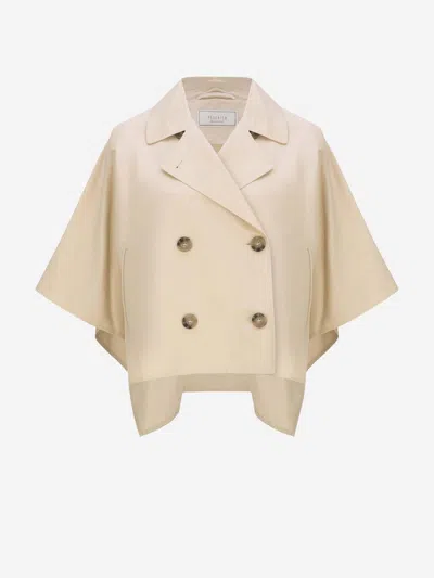 Peserico Double-breasted Lightweight Twill Trench Coat