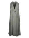 Peserico Double-breasted Sleeveless Coat In Gray