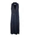 Peserico Double-breasted Sleeveless Coat In Blue