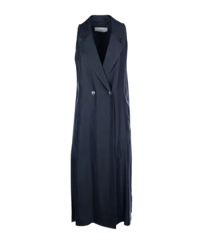 PESERICO DOUBLE-BREASTED SLEEVELESS COAT