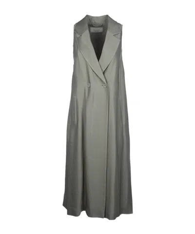 PESERICO DOUBLE-BREASTED SLEEVELESS COAT