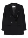 Peserico Double-breasted Tailored Blazer With Sleek Lapel In Black