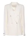 Peserico Double-breasted Tailored Jacket With Classic Lapel In White