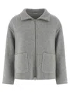 Peserico Double Cloth Jacket Puffer Jackets Gray In Gray