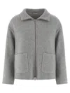 Peserico Double Cloth Jacket Puffer Jackets Gray In Gray