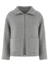 Peserico Double Cloth Jacket Puffer Jackets Gray In Gray