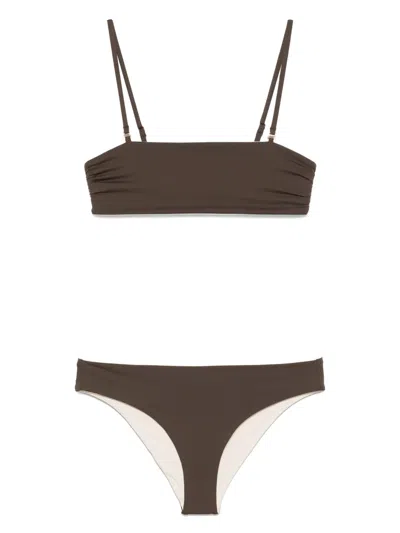 Peserico Double-face Bikini In Brown