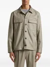 Peserico Double-pocket Button-front Jacket In Neutral