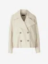 Peserico Double Technical Trench Coat In Neutral