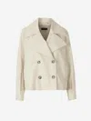 Peserico Double Technical Trench Coat In Beige