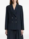 Peserico Woman Blazer Midnight Blue Size 12 Polyester In Blue