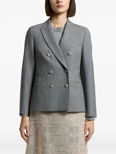 Peserico Double-breasted Blazer In Multi