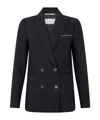 Peserico Double-breasted Checked Jacket In Black