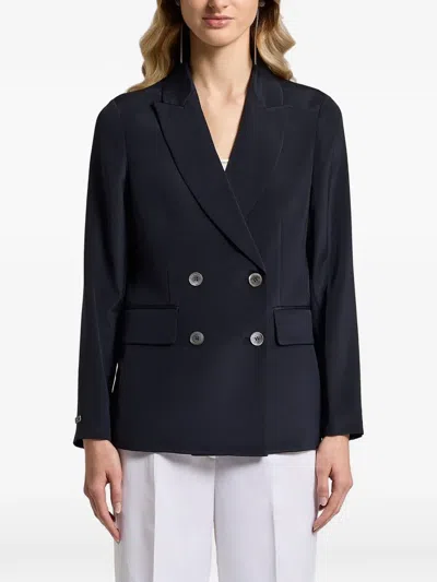 Peserico Double-breasted Jacket In Blue