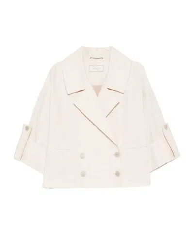 Peserico Double-breasted Jacket In White