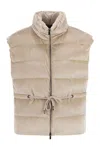 Peserico Down And Viscose Velvet Waistcoat In Neutral