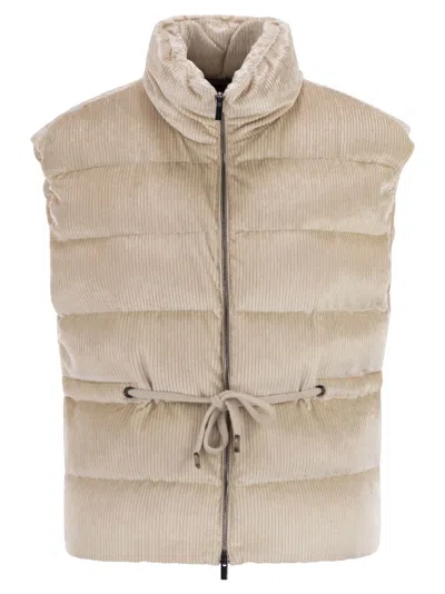 PESERICO DOWN AND VISCOSE VELVET WAISTCOAT