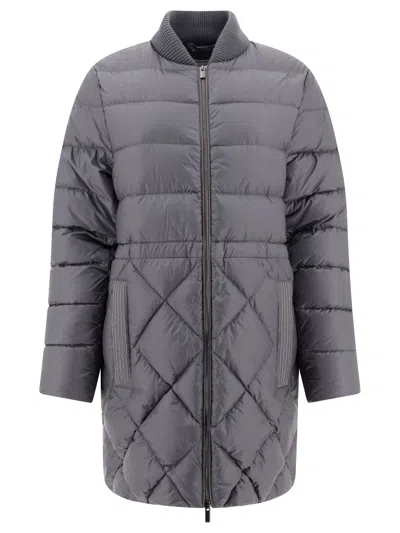 Peserico Down Coat With Punto Luce In Grey