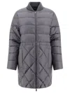 Peserico Down Coat With Punto Luce In Grey