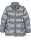 Peserico Glitter-embellished Puffer Jacket In Grey