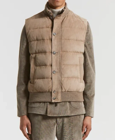 Peserico Down Vest In Brown