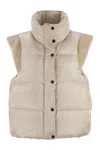 Peserico Down Vest With Winged Collar In Multi
