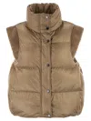 Peserico Down Vest With Winged Collar In Multi