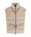 Peserico Down And Viscose Velvet Waistcoat In Brown