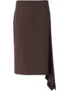 Peserico Asymmetrical Midi Skirt In Brown