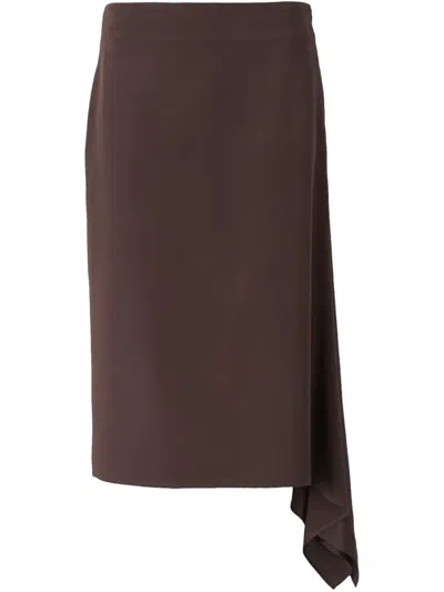 PESERICO DRAPED-DETAIL MIDI SKIRT