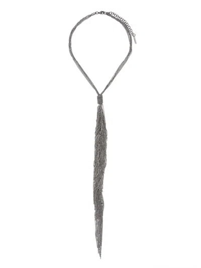 Peserico Draped Necklace In Grey
