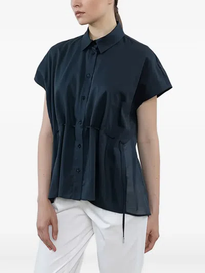 Peserico Drawstring Blouse In Blue
