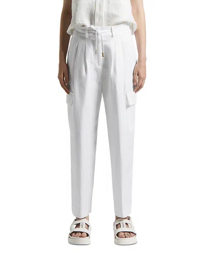 Peserico Drawstring Cargo Pants In Light White