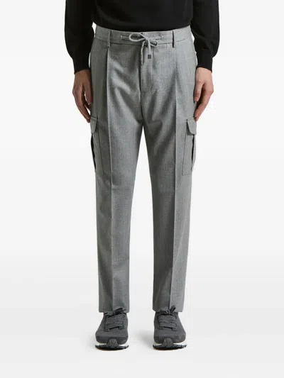 Peserico Drawstring Cargo Trousers In Gray