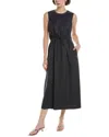 Peserico Drawstring Midi Dress In Blue