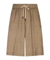 Peserico Drawstring Patterned Shorts In Brown