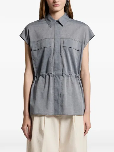 Peserico Drawstring Shirt In Blue