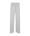 Peserico Wide Linen Joggers In Gray