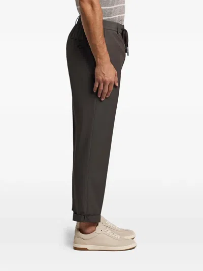 Peserico Drawstring Tailored Trousers In Black