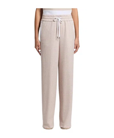 Peserico Drawstring Track Pants In Neutral
