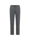 Peserico Cotton Blend Double Interlock Drawstring Joggers In Metallic