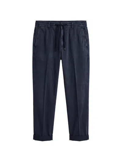 Peserico Drawstring Turned-up Straight-leg Trousers In Animal Print